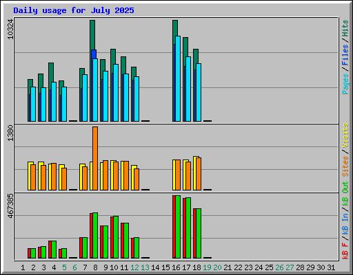 Daily usage for July 2025
