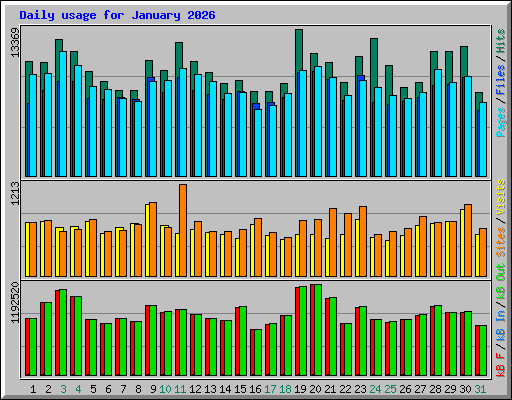 Daily usage for January 2026