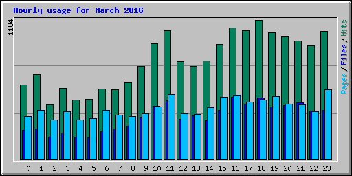 Hourly usage for March 2016