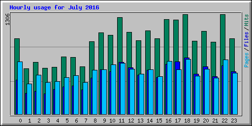 Hourly usage for July 2016