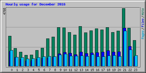 Hourly usage for December 2016